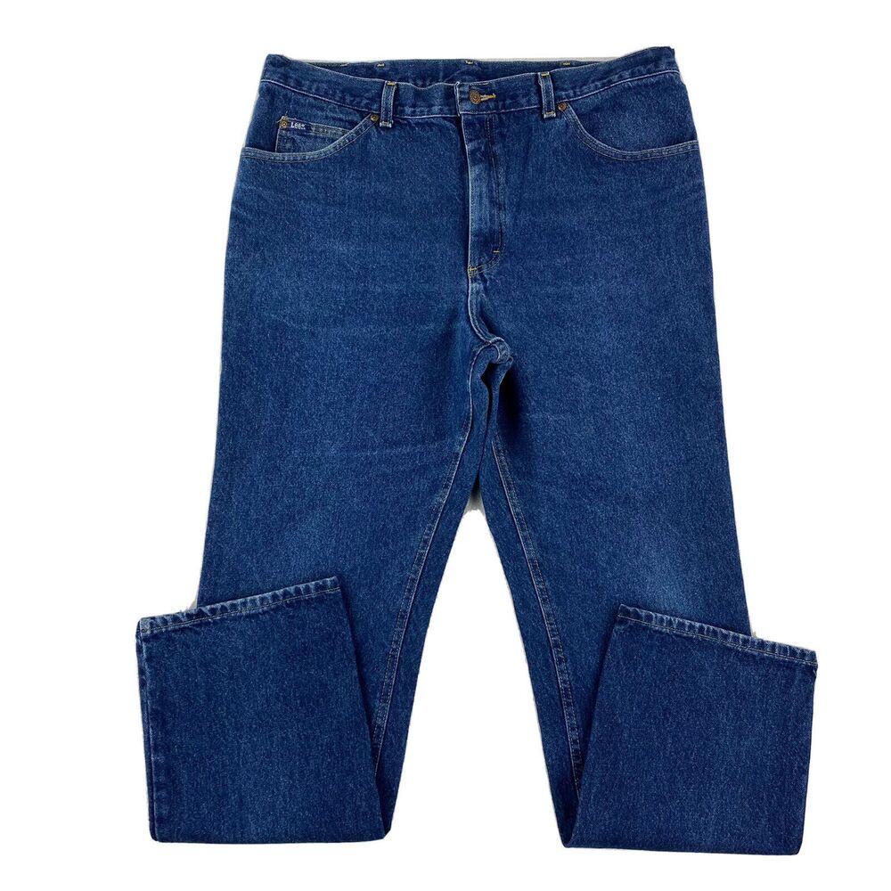 Vintage 70’s Lee Jeans Men's 39x34 Blue Regular Fit Straight Leg American Denim